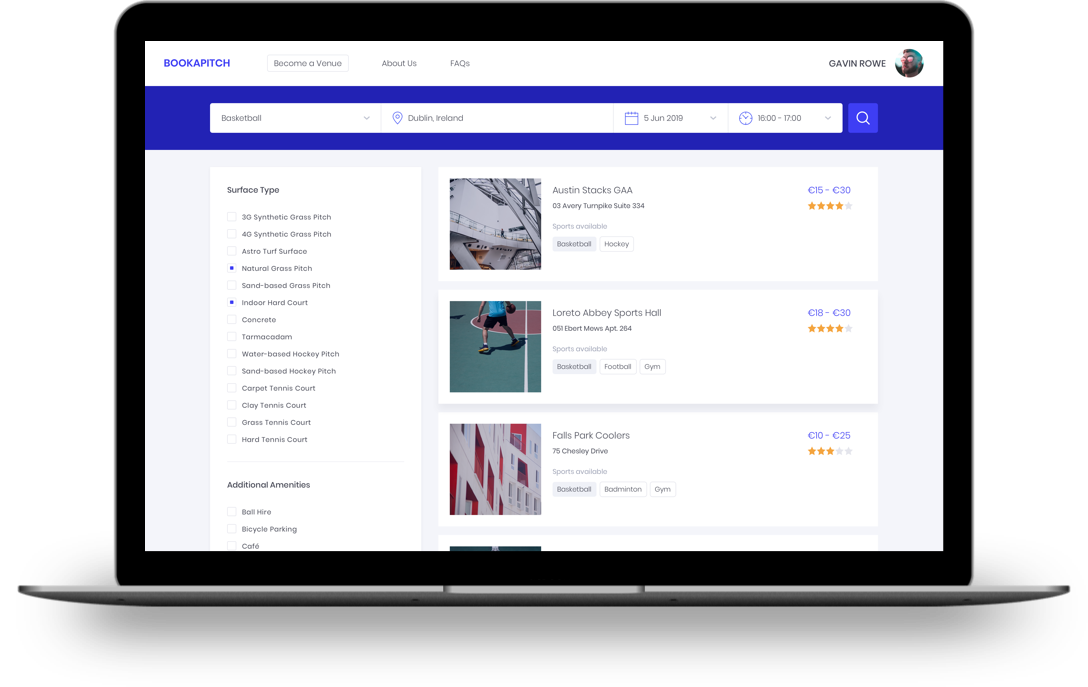 Sports Facilities Search